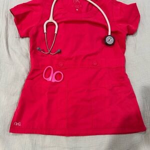 NRG Women's pink  Scrub Top